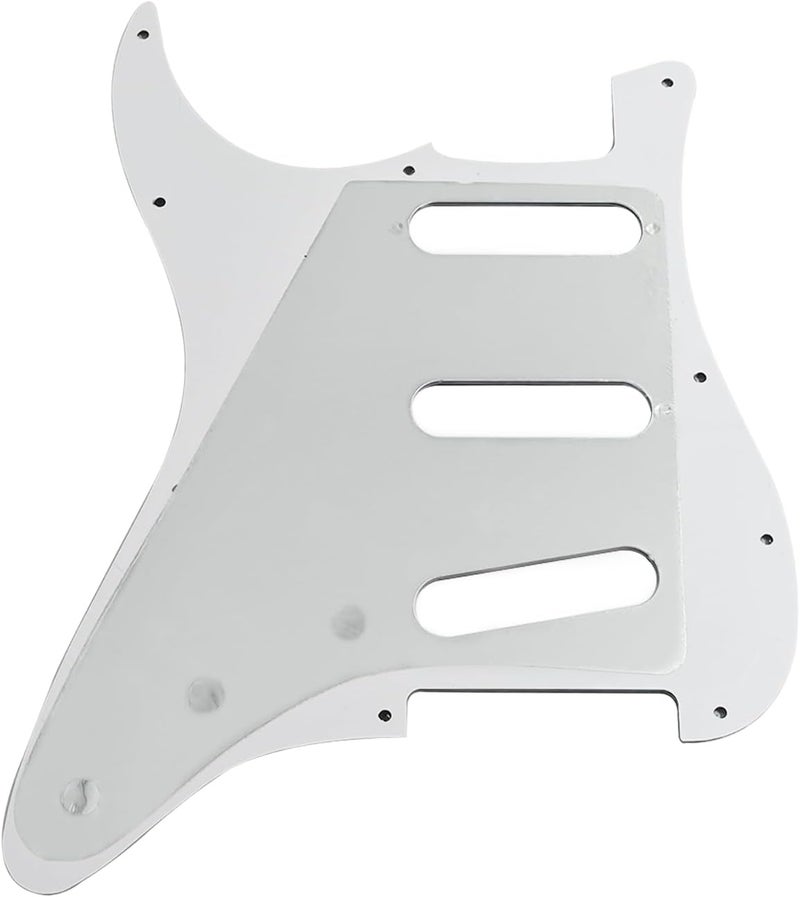 phrilam Store SSS 11 Hole Strat Pickguard ST Pick Guard Scratch Plate for Fender USA/Mexican Standard Stratocaster Modern Style Electric Guitar,White 3ply - Image 2